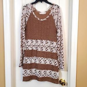 Ladies Tunic Brown‎ Lace